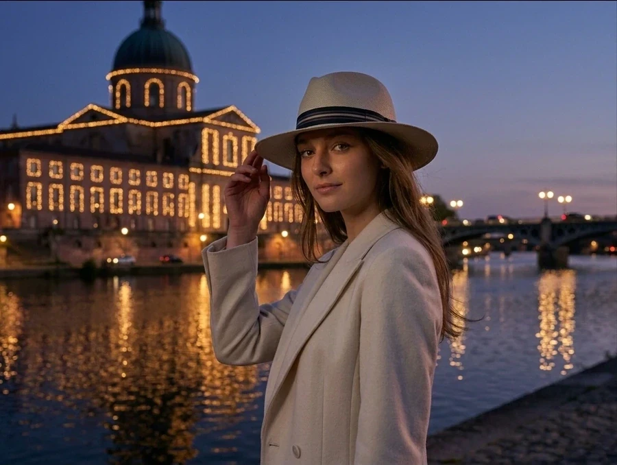 Chapeau Panama Fedora Naturel Brisa — Ruban Habana en paille toquilla authentique